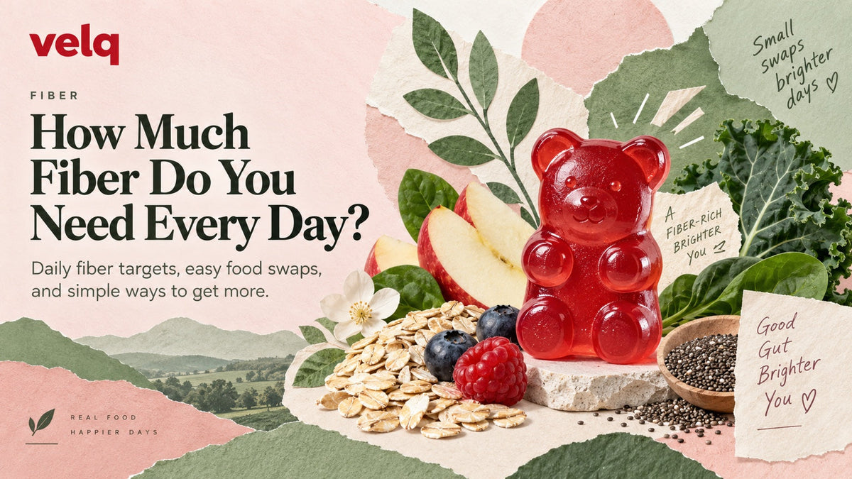 How Much Fiber Do You Need Every Day? — Velq red gummy bear article cover